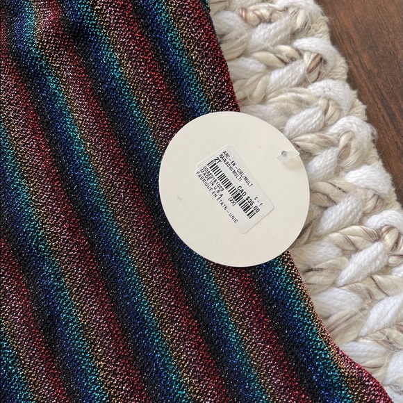 NWT Forever21+ Day&Night Rainbow Plunge Shimmer Bodysuit - Picture 3 of 5